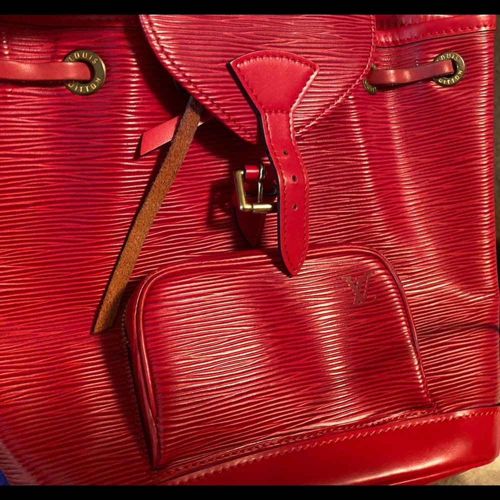 Authentic Louis Vuitton Red EpiMontsouris Backpack